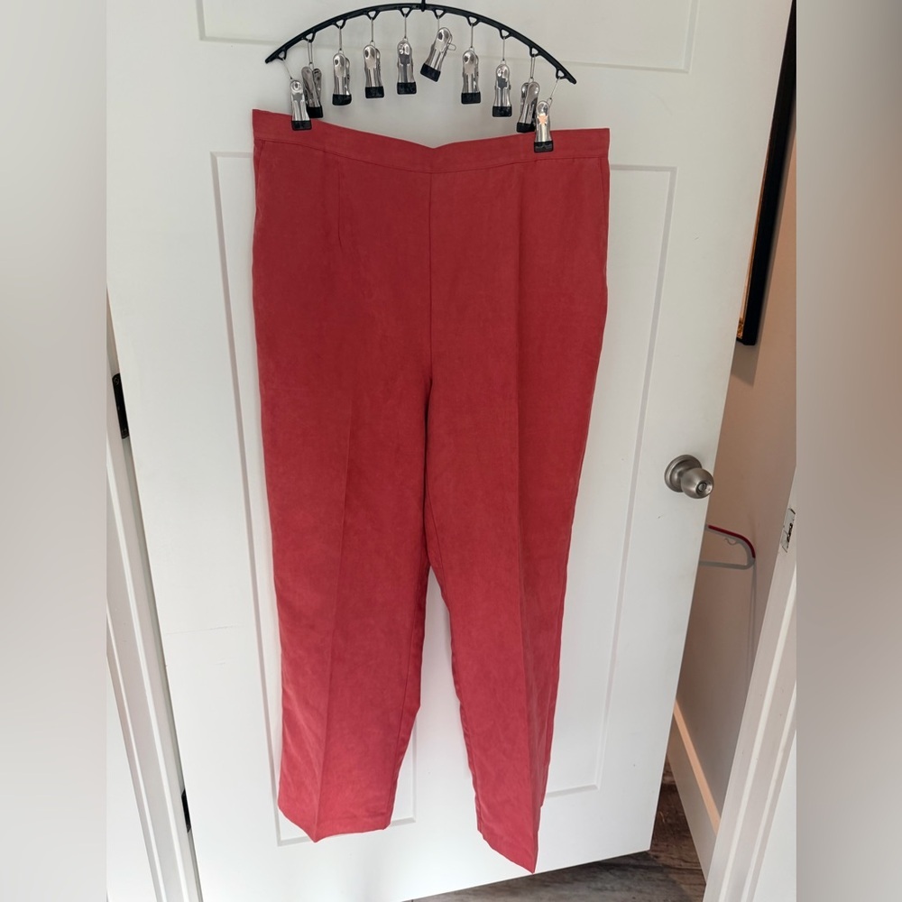 Alfred Dunner Coral Pull On Pants Womens 16W Elastic Waist